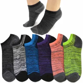 12 Pairs Women's Low Cut No Show Ankle Socks Neon Fashion Sports Casual 9-11
