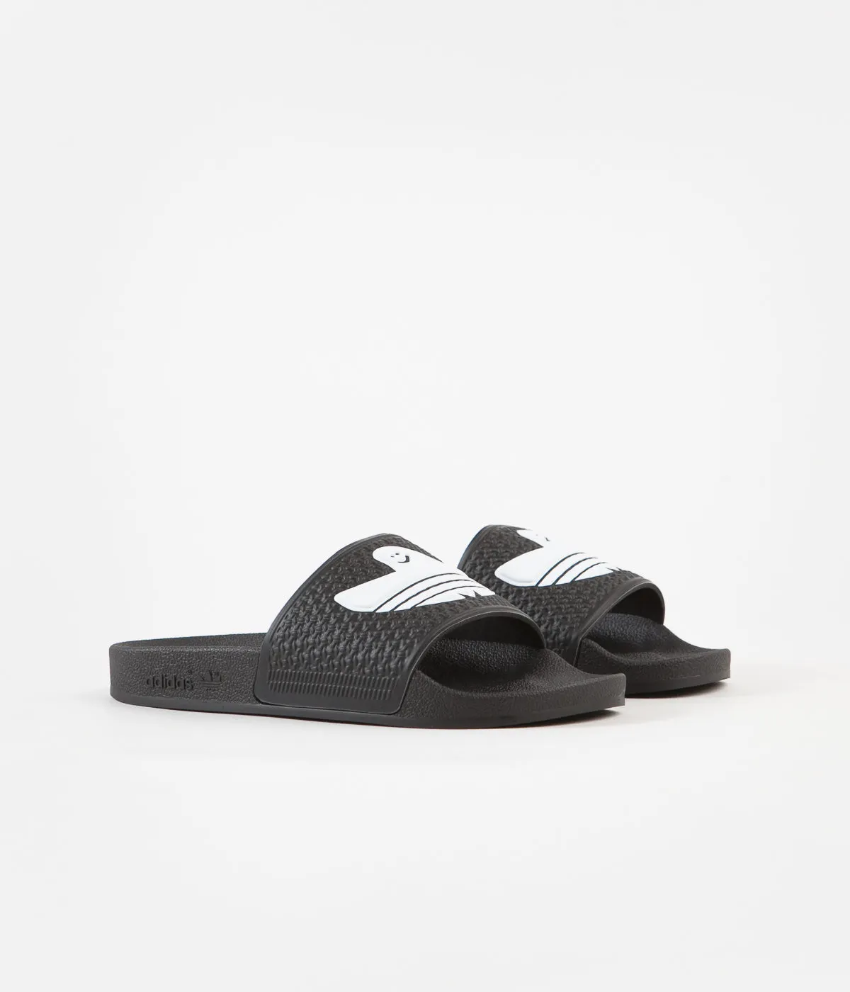 Adidas Shmoofoil Slides - Core Black / White / White