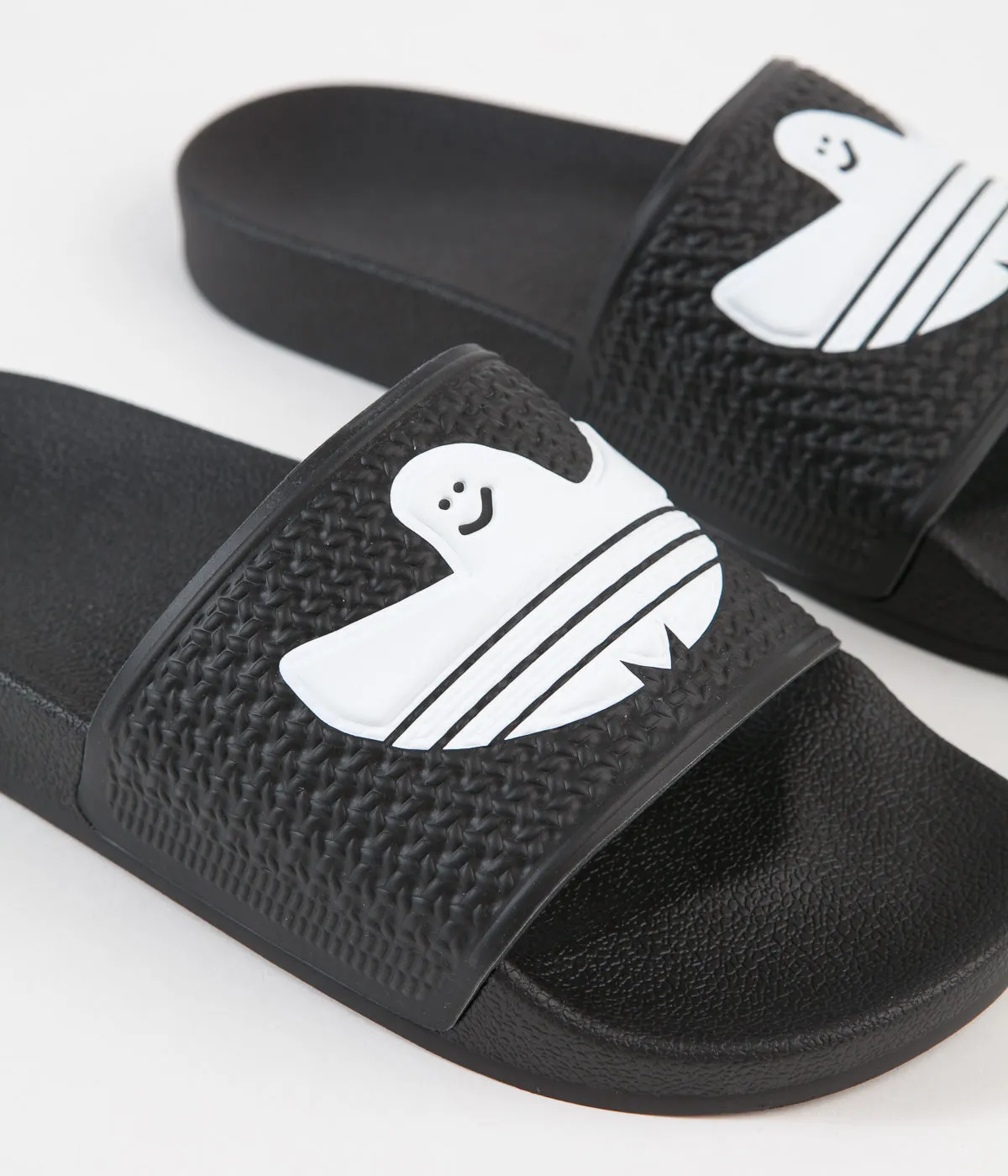 Adidas Shmoofoil Slides - Core Black / White / White