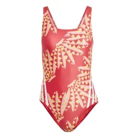 Adidas x FARM "Rio 3 Stripes Women's Swimsuit - Semi Pink Glow / White