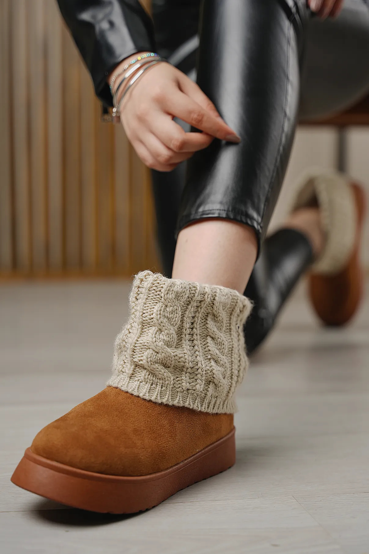 CozyCuff Boots - Camel