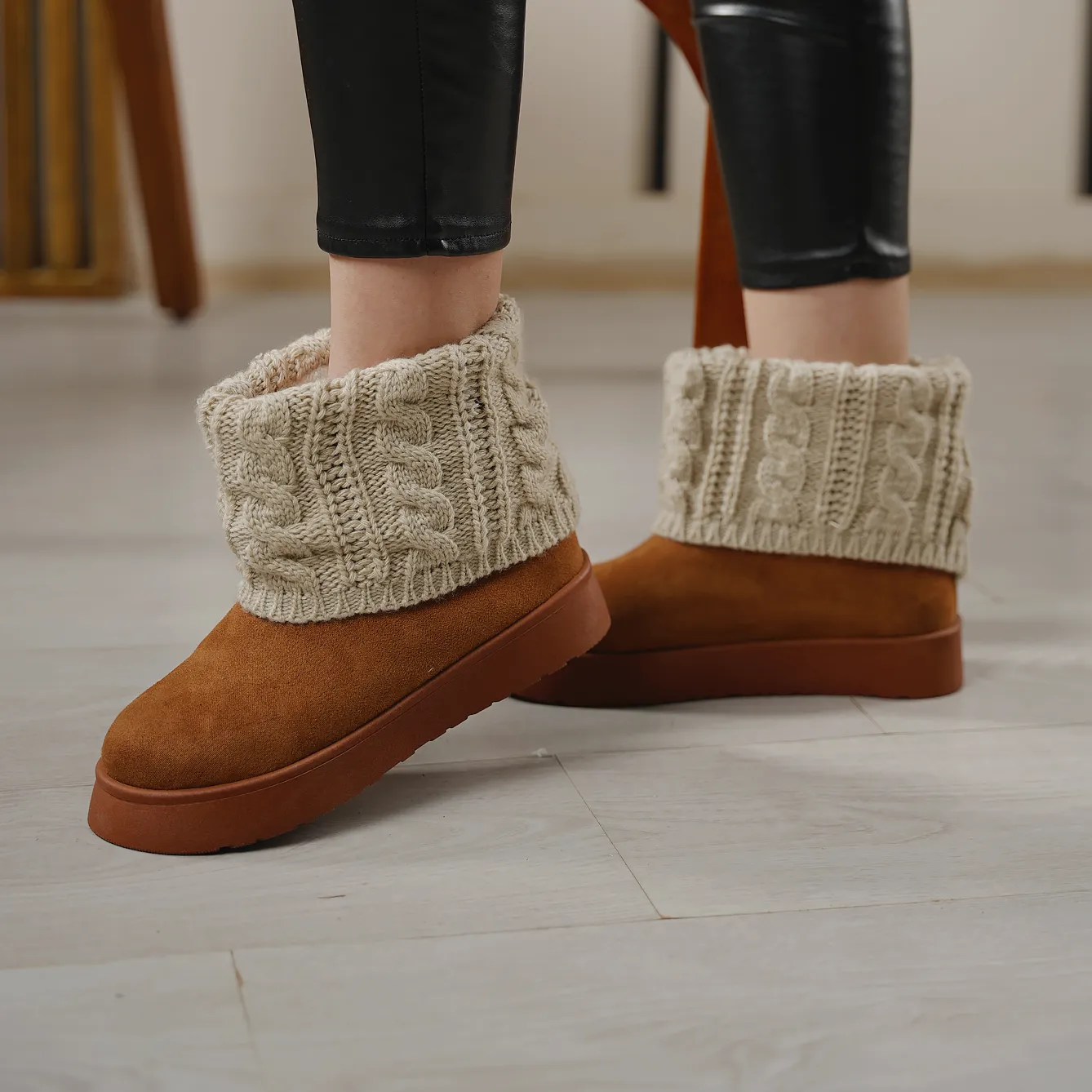 CozyCuff Boots - Camel