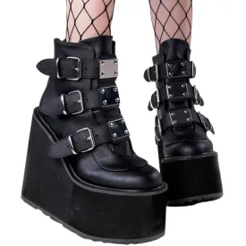Funki Buys | Boots | Women's Gothic Platform Ankle Wedge Boot