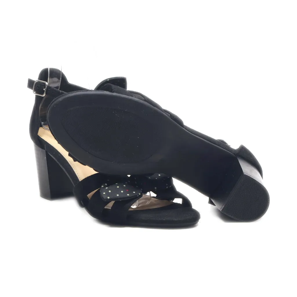 Gemo Mid-Heel Sandals Leather Black Colour For Women