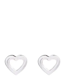 Gift Packaged 'Benjiro' Sterling Silver Heart Outline Earrings