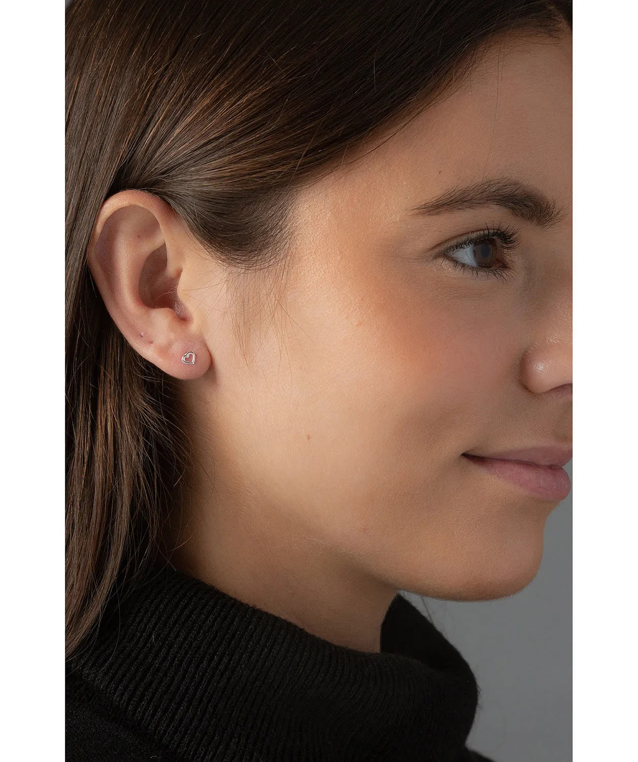 Gift Packaged 'Benjiro' Sterling Silver Heart Outline Earrings