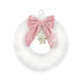 Holiday Plush Accessory for Doll | White Faux Fur Wreath | Mon Ami