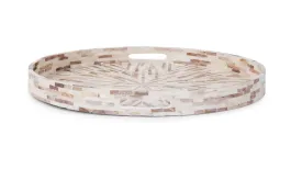 Howard Elliott Collection Round Mother of Pearl Tray