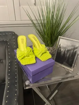 Lime Square Toe Sandal