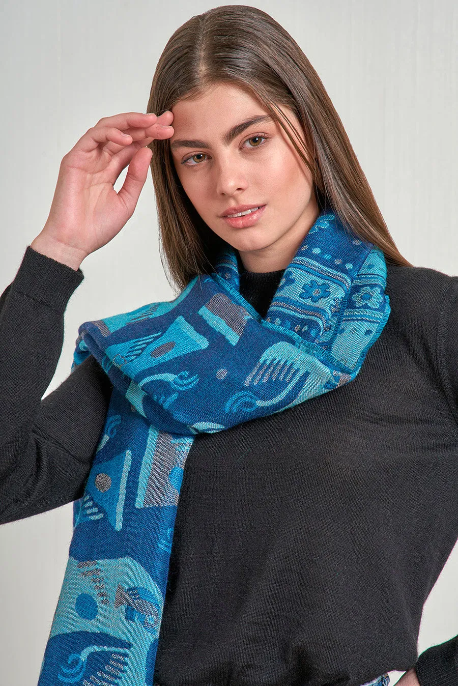 Nazca - 13 Shawl Baby Alpaca Color Blue