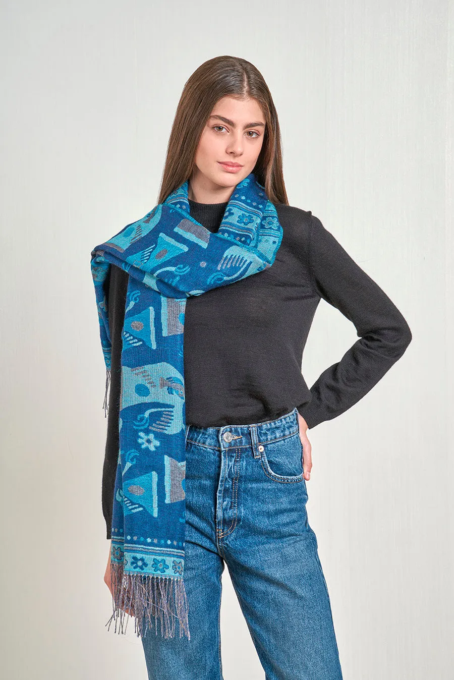 Nazca - 13 Shawl Baby Alpaca Color Blue