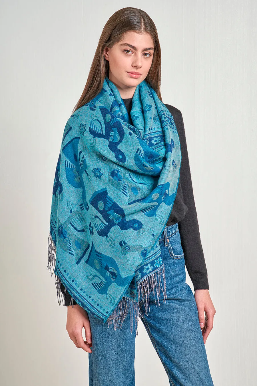 Nazca - 13 Shawl Baby Alpaca Color Blue