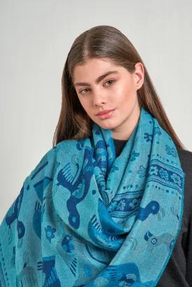 Nazca - 13 Shawl Baby Alpaca Color Blue