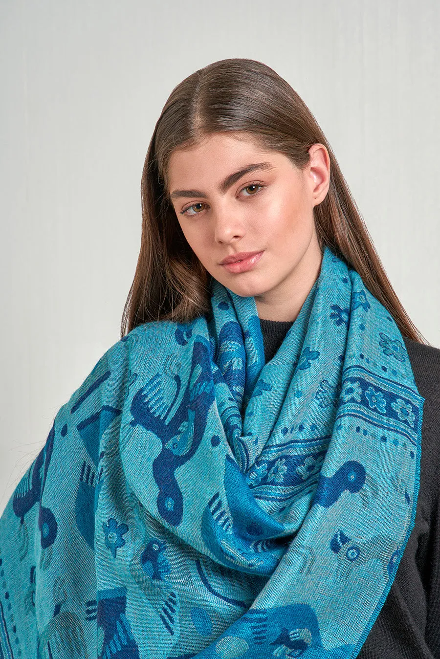 Nazca - 13 Shawl Baby Alpaca Color Blue