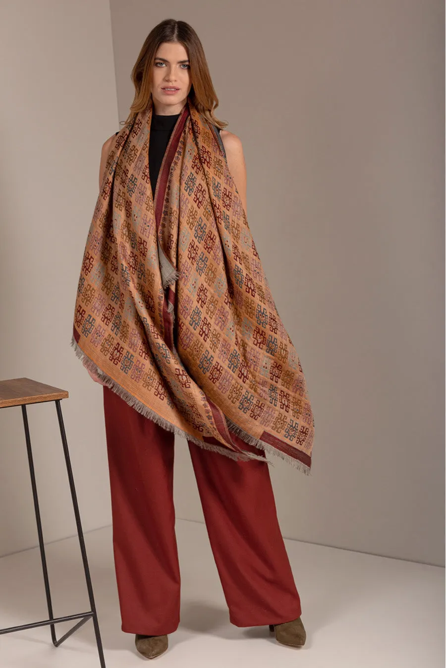 Nazca - 26 Shawl Royal Alpaca & Silk Color Melon