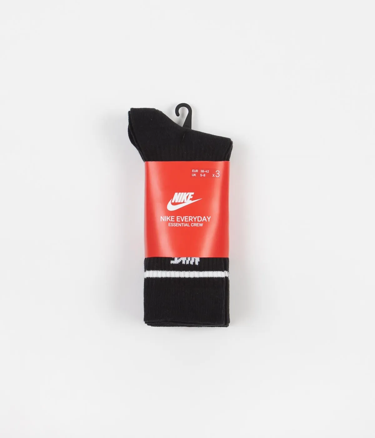 Nike Essential Stripe Crew Socks (3 Pack) - Black / White