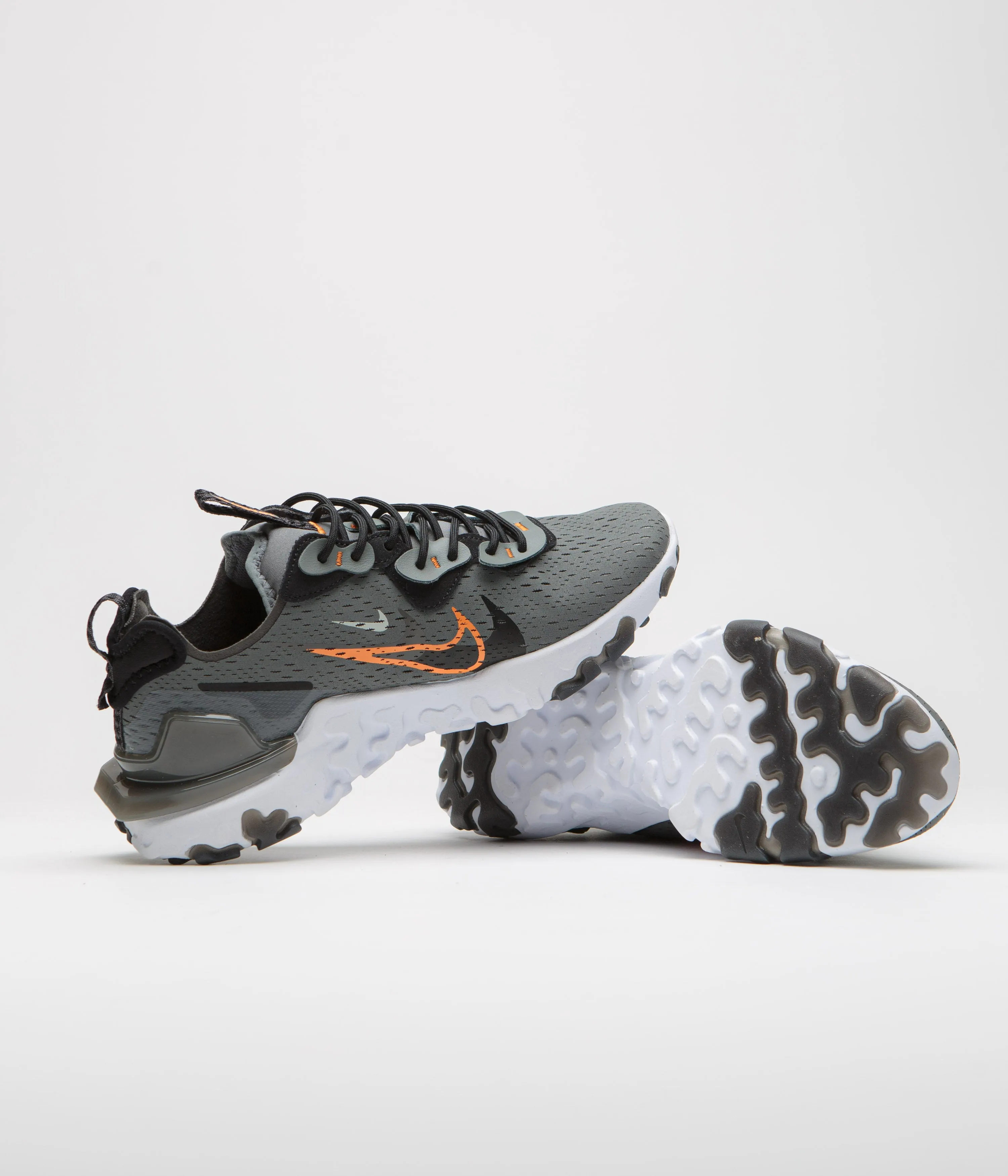 Nike React Vision Shoes - Smoke Grey / Black - Bright Mandarin