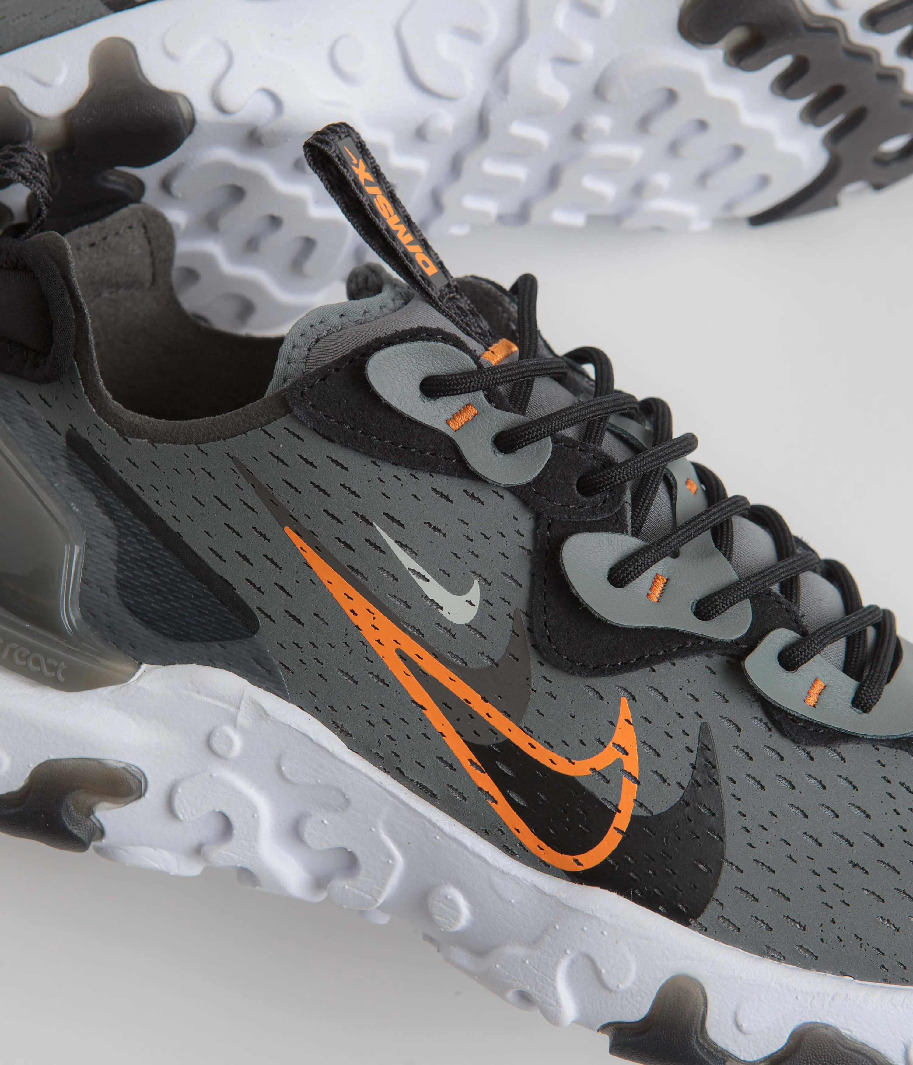 Nike React Vision Shoes - Smoke Grey / Black - Bright Mandarin