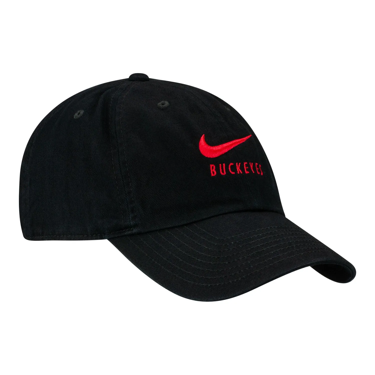 Ohio State Buckeyes Nike Swoosh Buckeyes Black Adjustable Hat