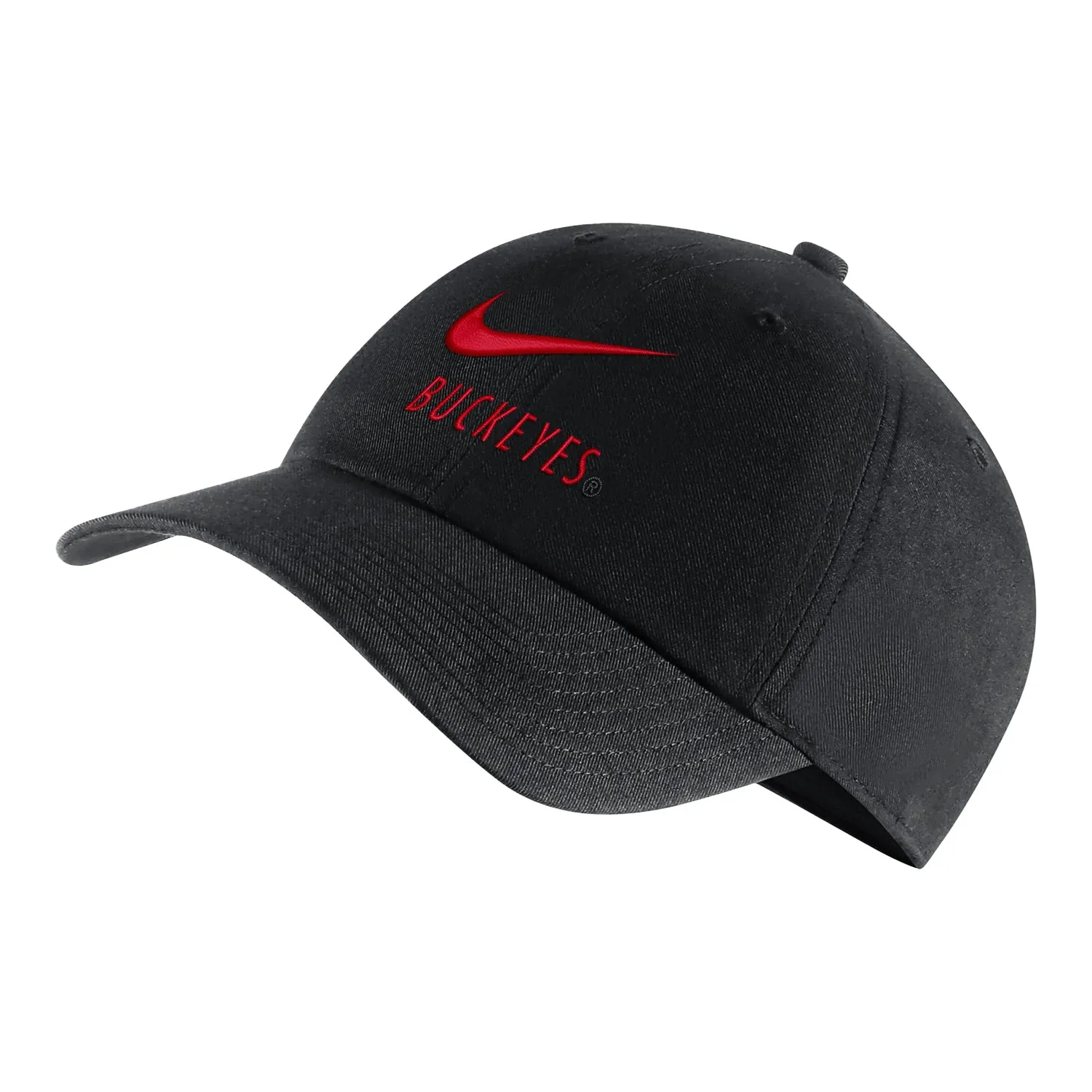 Ohio State Buckeyes Nike Swoosh Buckeyes Black Adjustable Hat