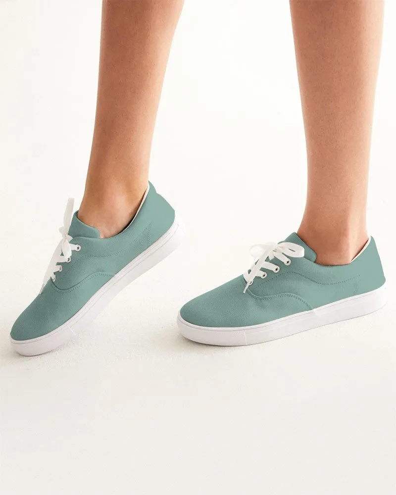Shaded Pale Pastel Green Gray Canvas Sneakers | Women's | C30M0Y22K30