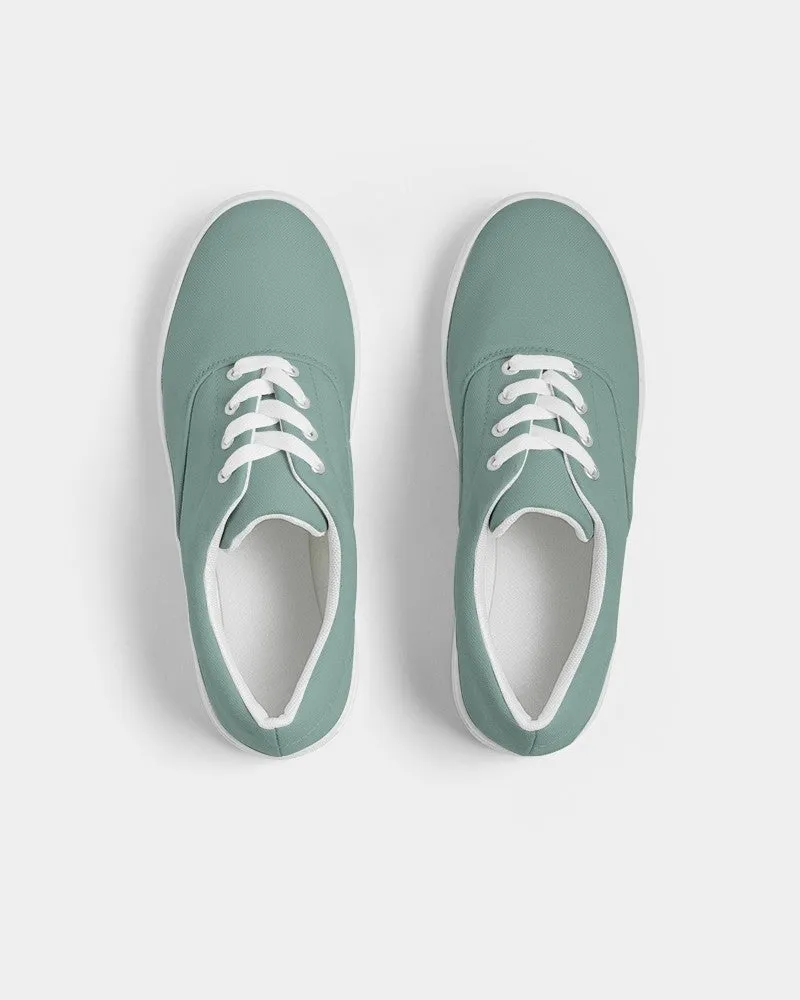 Shaded Pale Pastel Green Gray Canvas Sneakers | Women's | C30M0Y22K30
