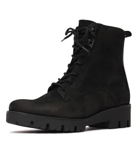 Zeina Black Suede Ankle Boots